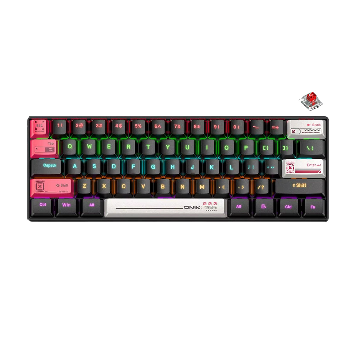 Onikuma MT605 Tri-Mode RGB 61 Keys Mechanical Keyboard (Black) 