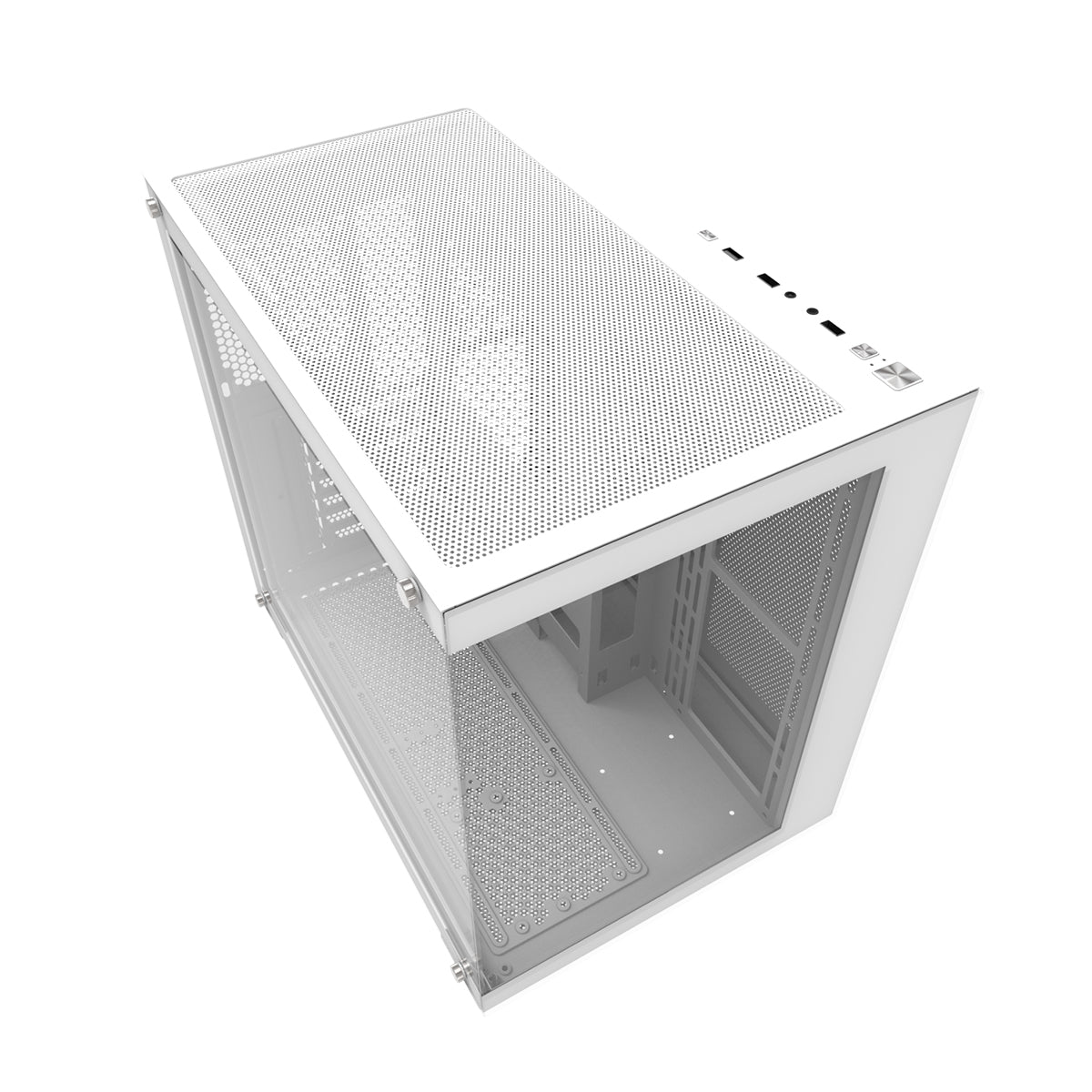 Darkflash C285P Tempered Glass Side Panel Dual Chamber ATX PC Case (White)