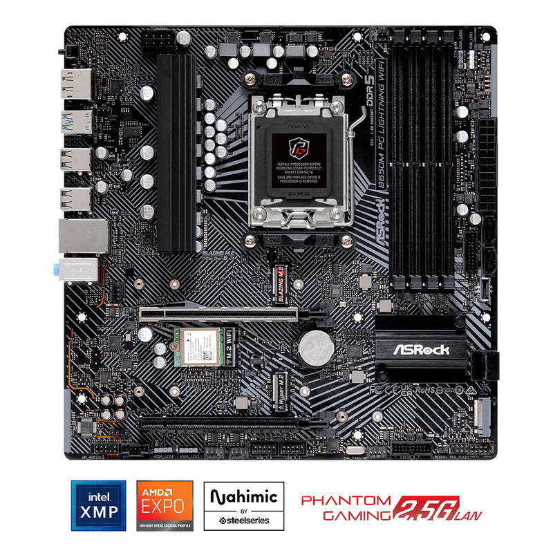 Asrock B650M PG Lightning Wifi DDR5 Phantom Gaming AM5 Motherboard