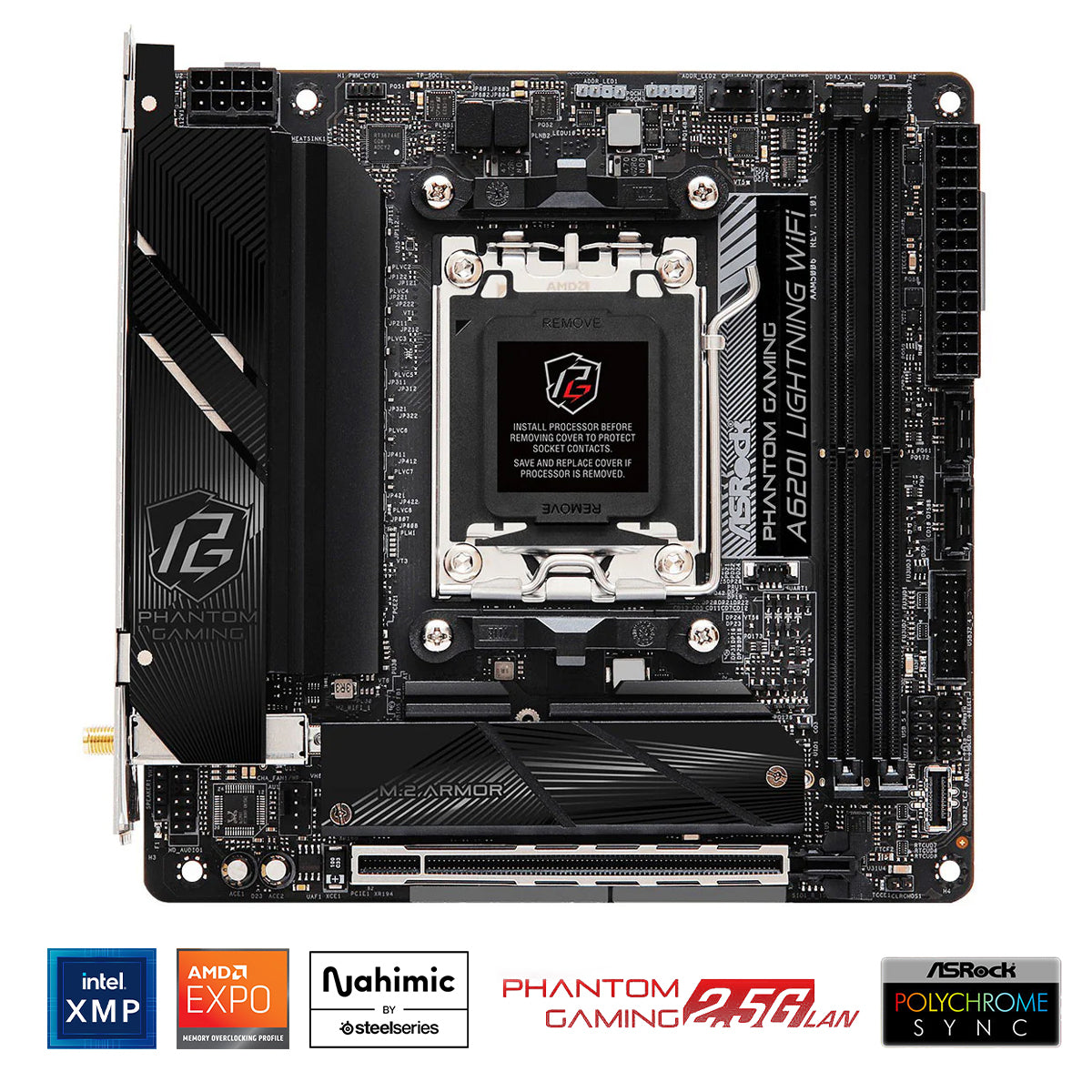 Asrock A620I Lightning Wifi DDR5 Phantom Gaming AM5 Motherboard 