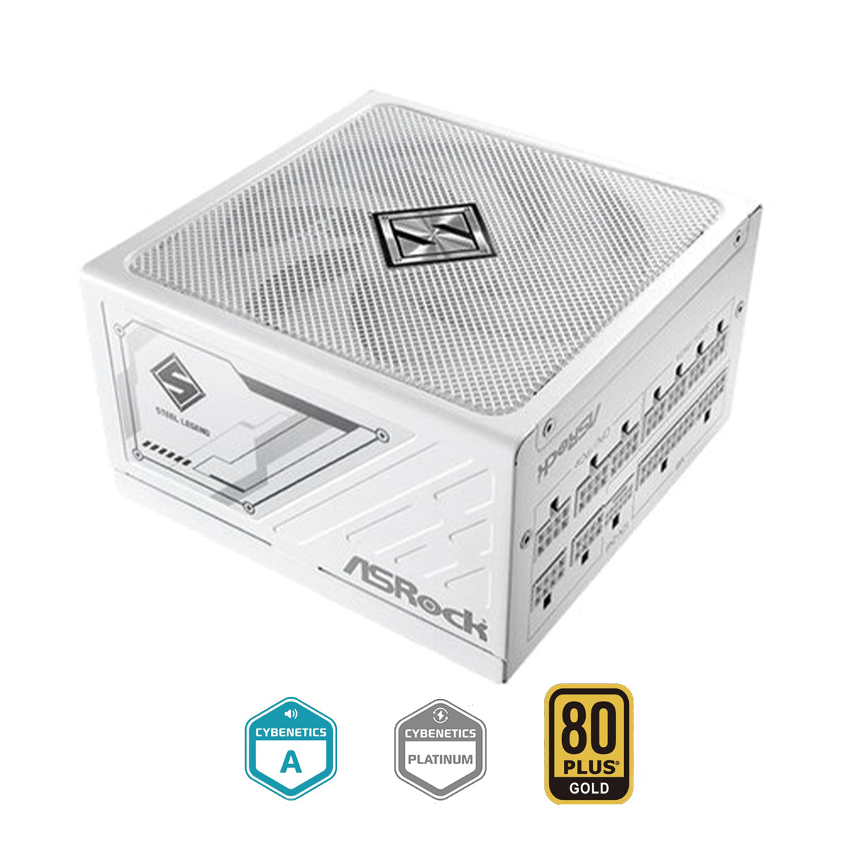 ASRock Steel Legend SL-1000GW 1000W 80+ Gold & Cybenetics Platinum ATX 3.1 PCIe 5.1 Full Modular Power Supply (White)