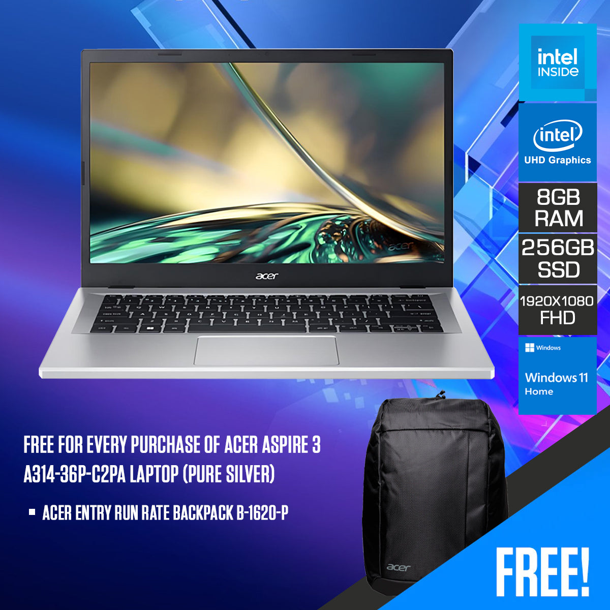 Acer Aspire 3 A314-36P-C2PA Laptop (Pure Silver)