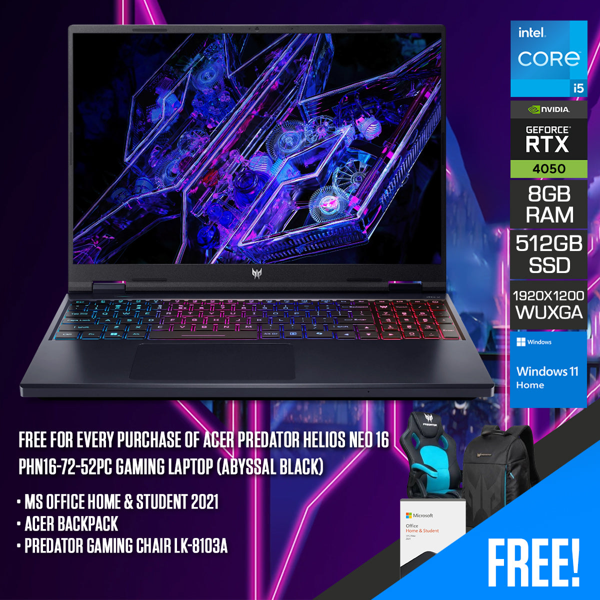 Acer Predator Helios Neo 16 PHN16-72-52PC Gaming Laptop (Abyssal Black)