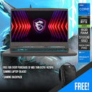 MSI Thin B12VE-1429PH Gaming Laptop (Black) | 15.6" FHD (1920x1080) 144Hz IPS | i7-12650H | 8GB RAM | 512GB SSD | RTX 4050 | Windows 11 | Gaming Backpack