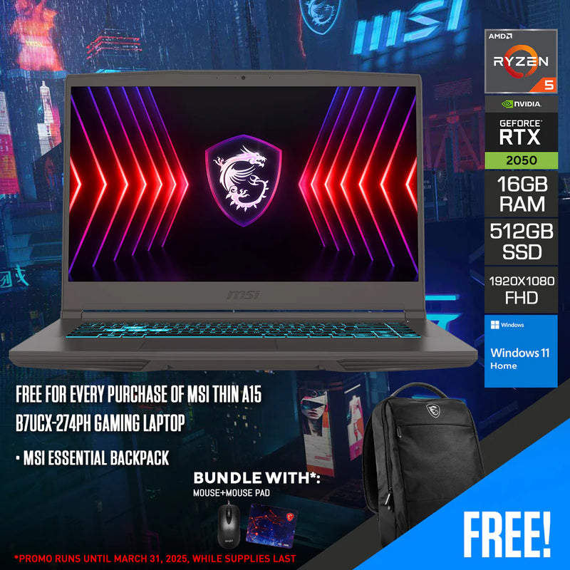 MSI Thin A15 B7UCX-274PH Gaming Laptop