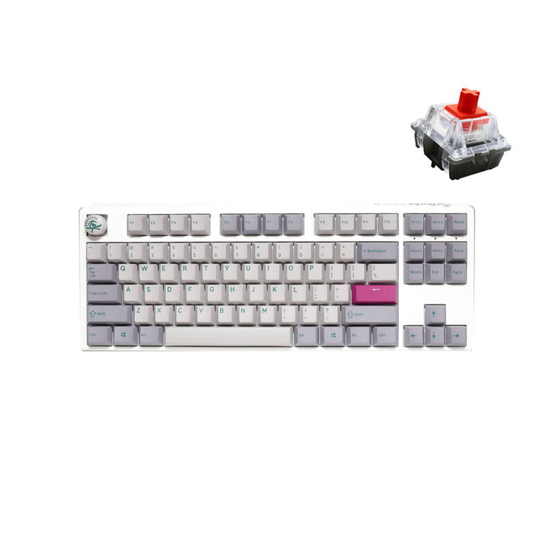 Ducky One 3 Mist Grey TKL Hotswap RGB Double Shot PBT Mechanical Keyboard (Cherry RGB Red) (DKON2187ST-RUSPDMIWHHC2)