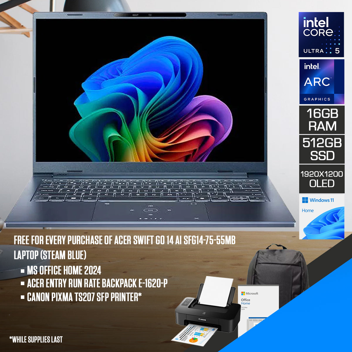 Acer Swift Go 14 AI SFG14-75-55MB Laptop (Steam Blue)