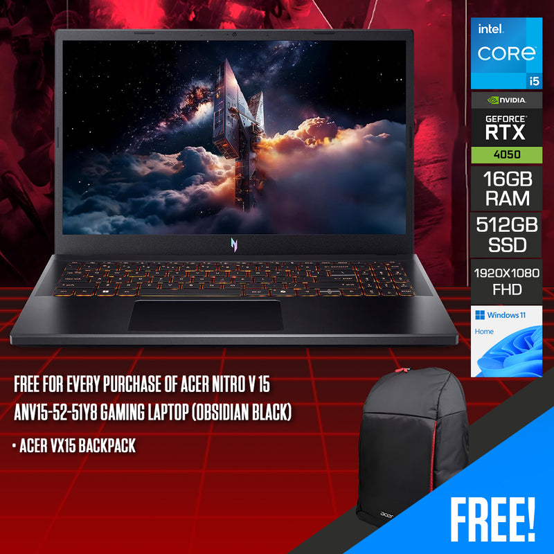 Acer Nitro V 15 ANV15-52-51Y8 Gaming Laptop (Obsidian Black) | DataBlitz