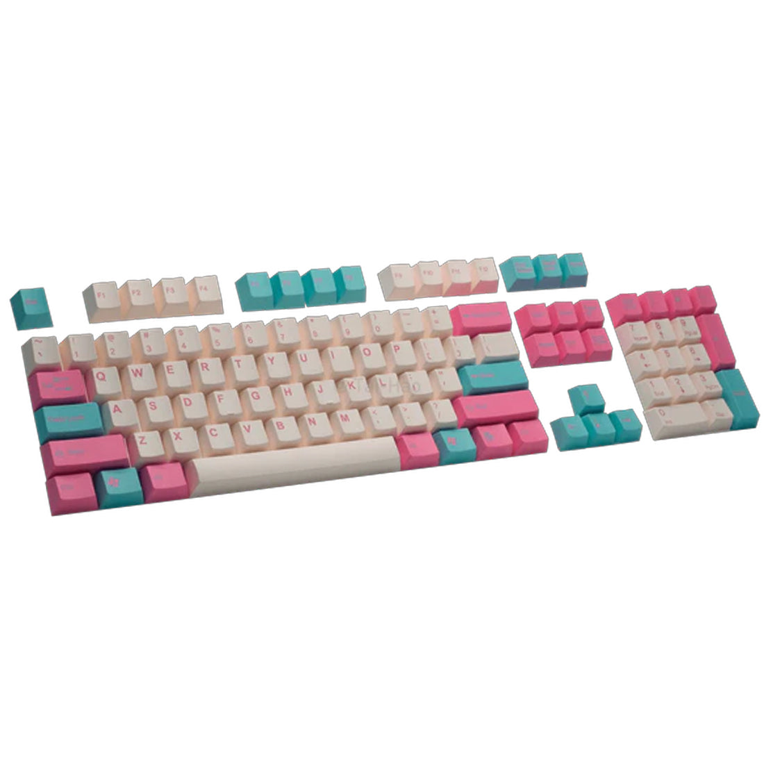 Taihao Double Shot ABS-CUBIC Keycaps Set For Cherry MX Switch (104-Keys) (Blue/Pink) (T01WA301)