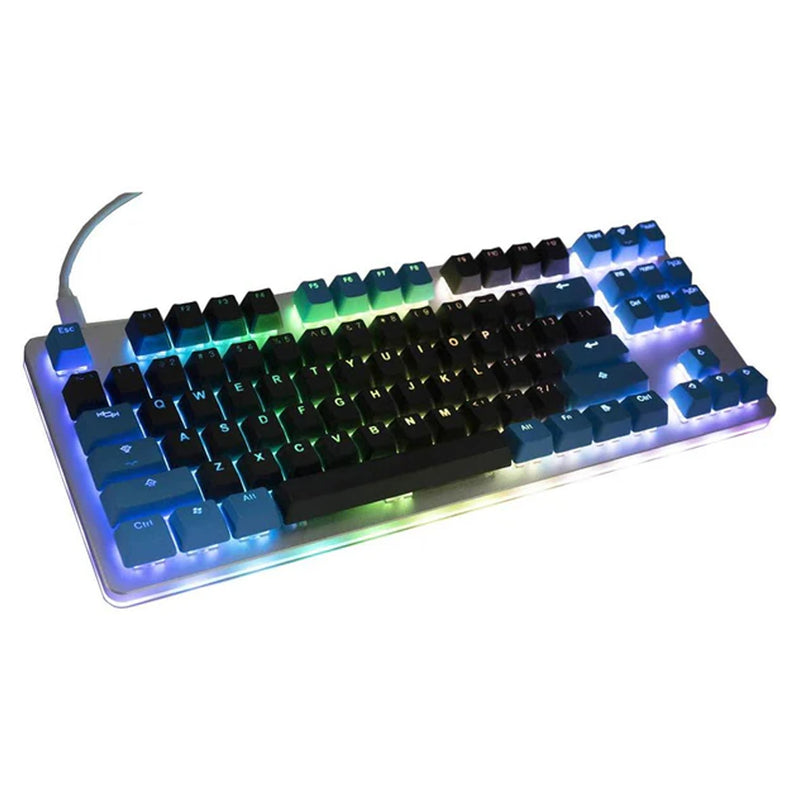 Taihao Double Shot PBT Backlit Keycaps Set For Cherry MX Switch (114-Keys) (Black/Deepsky Blue) (C22BK201)