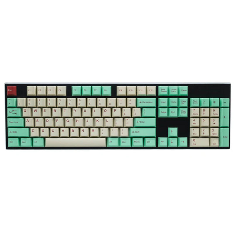 Taihao Double Shot ABS-CUBIC Keycaps Set For Cherry MX Switch (111-Keys) (Juke Box Mint/Beige) (T01JB201)