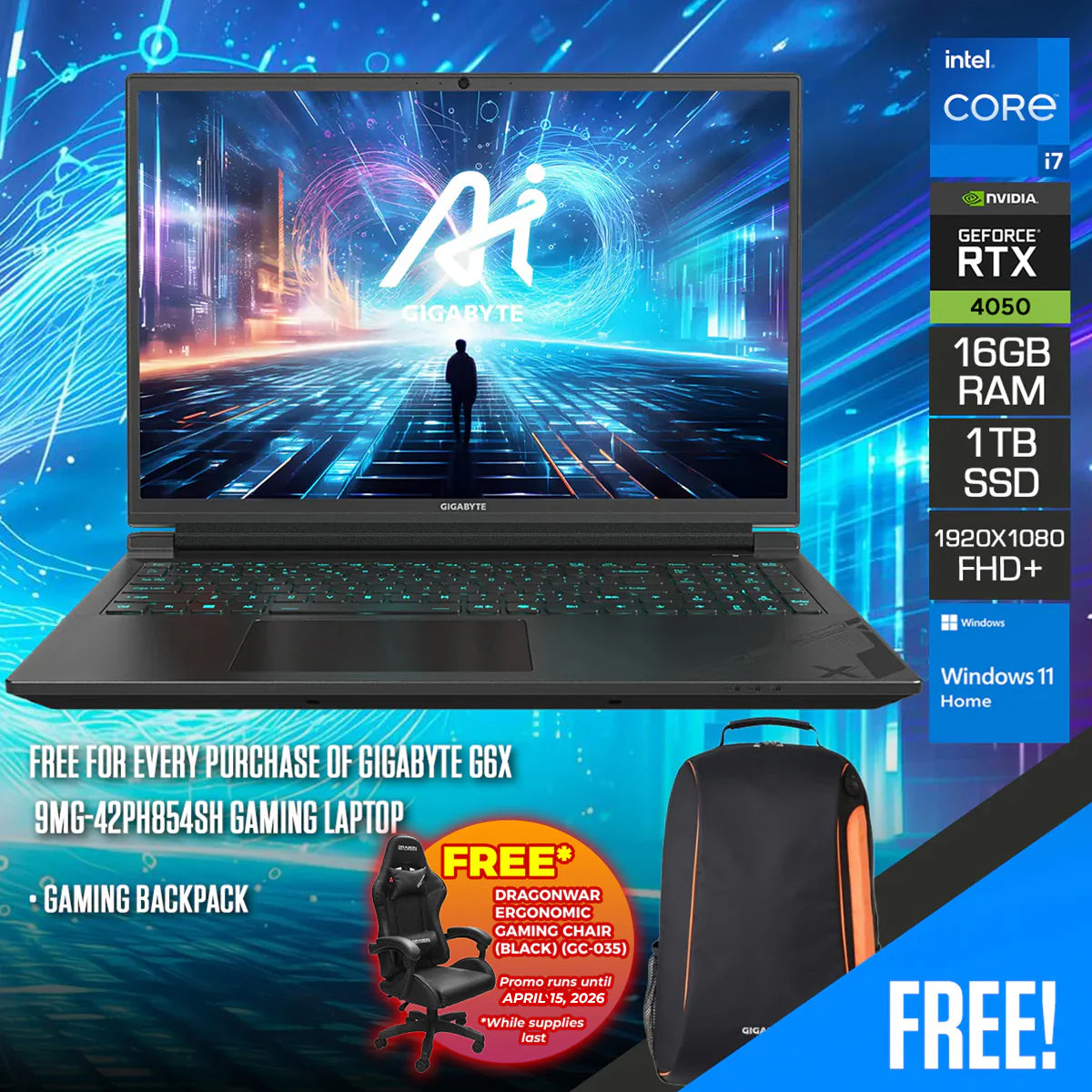 Gigabyte G6X 9MG-42PH854SH Gaming Laptop