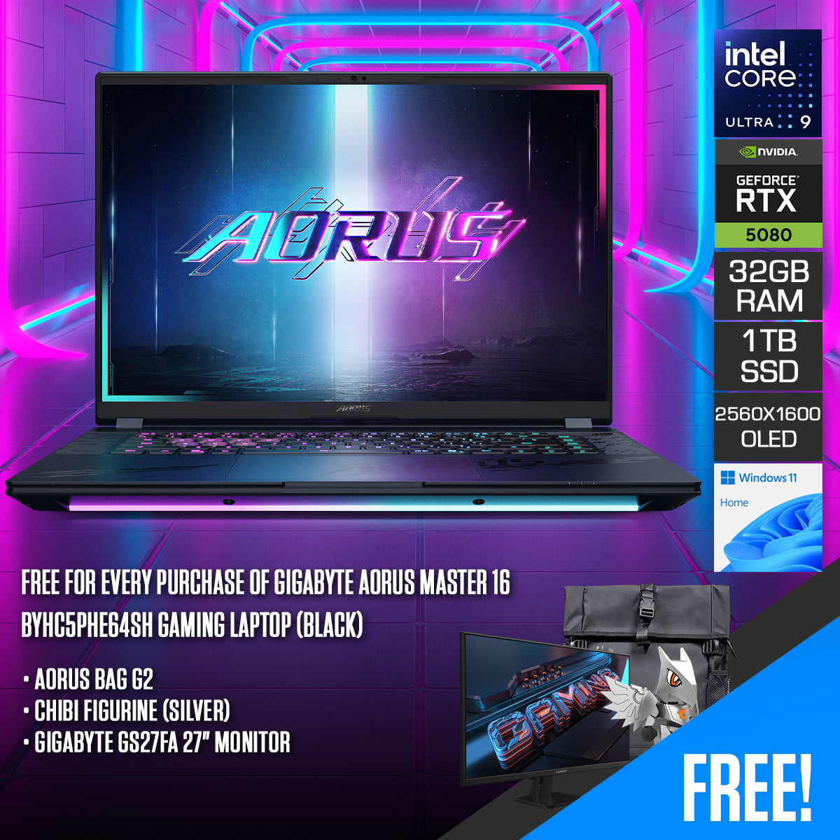 Gigabyte Aorus Master 16 BYHC5PHE64SH Gaming Laptop (Black) | DataBlitz