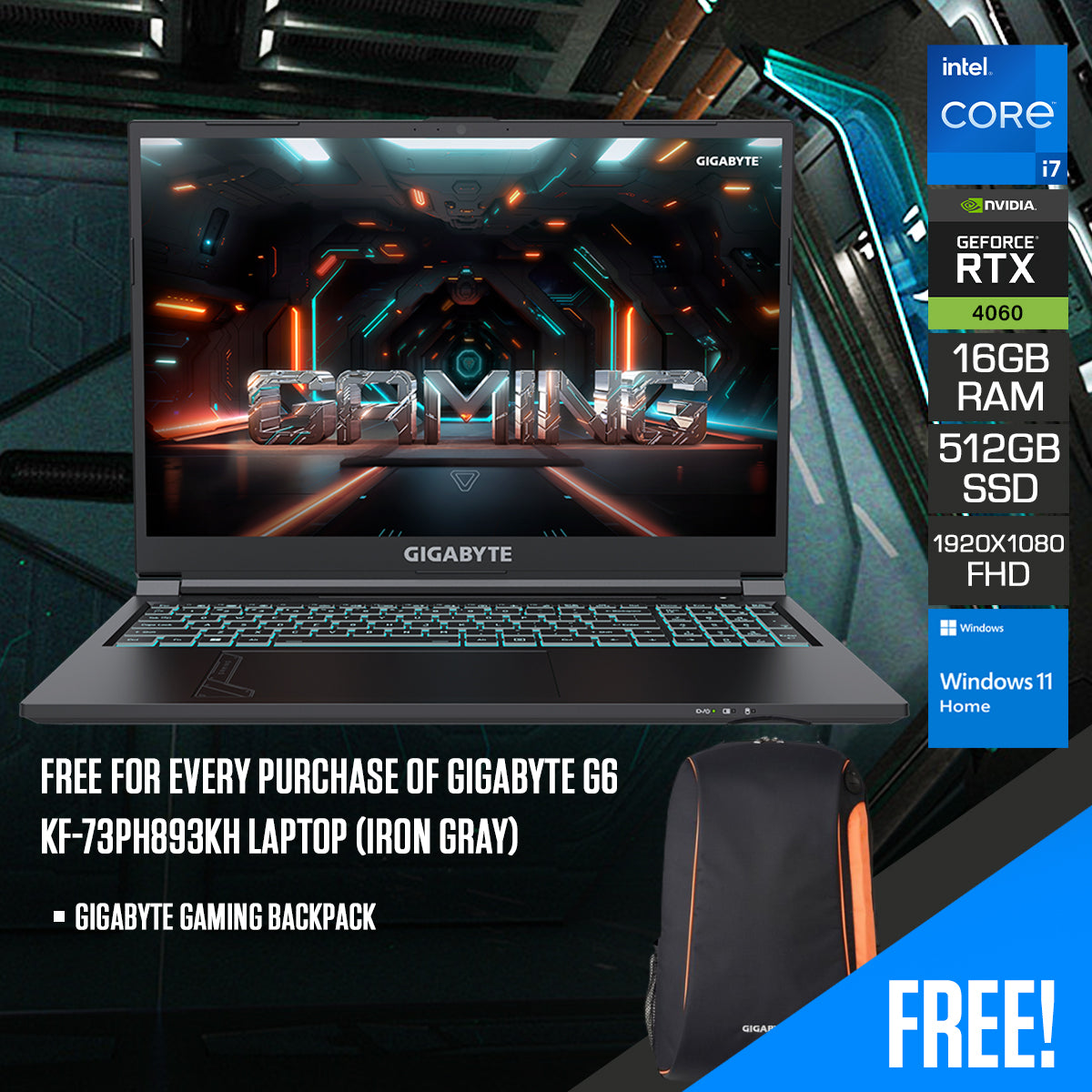 Gigabyte G6 KF-73PH893KH Laptop (Iron Gray) | Datablitz