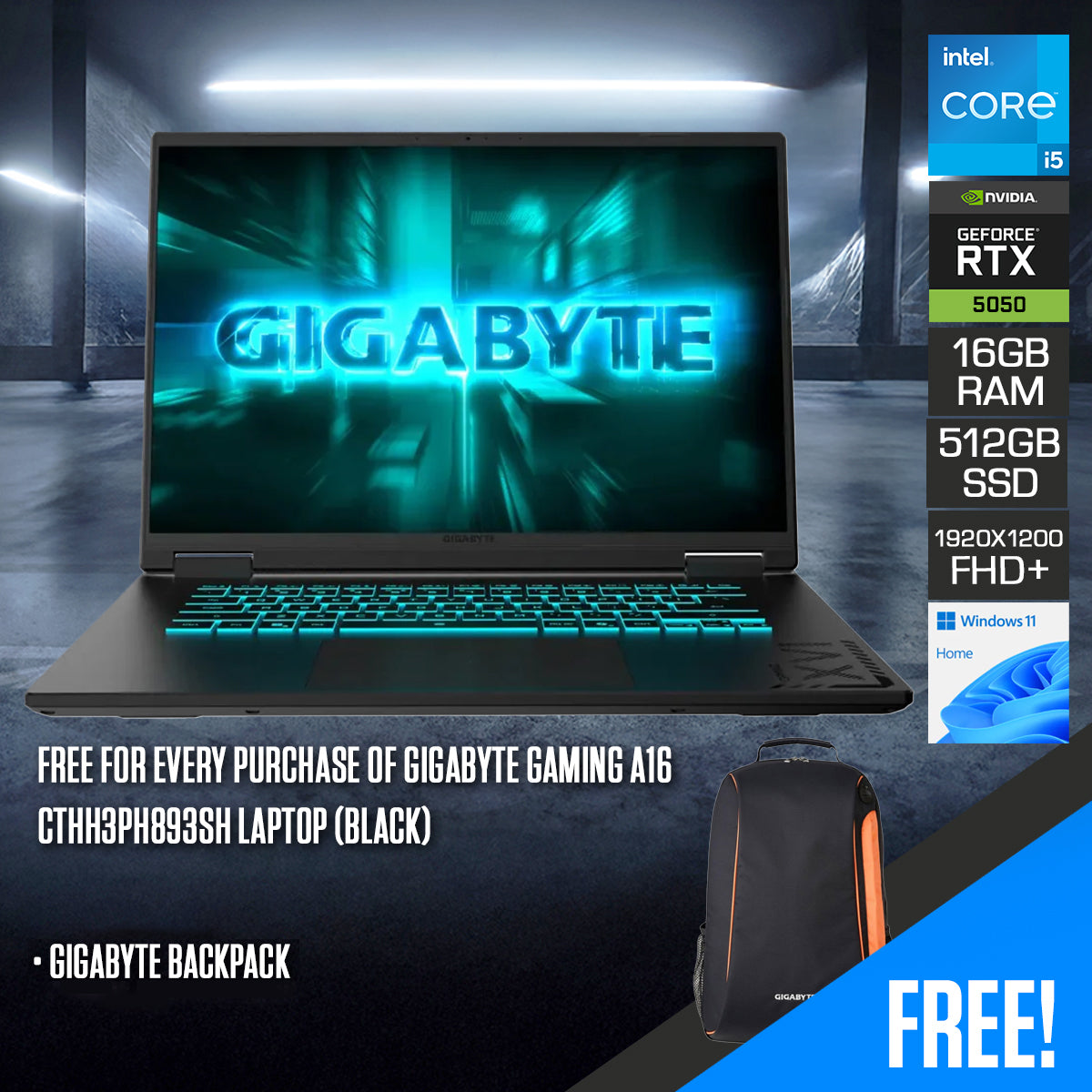 Gigabyte Gaming A16 CTHH3PH893SH Laptop (Black)