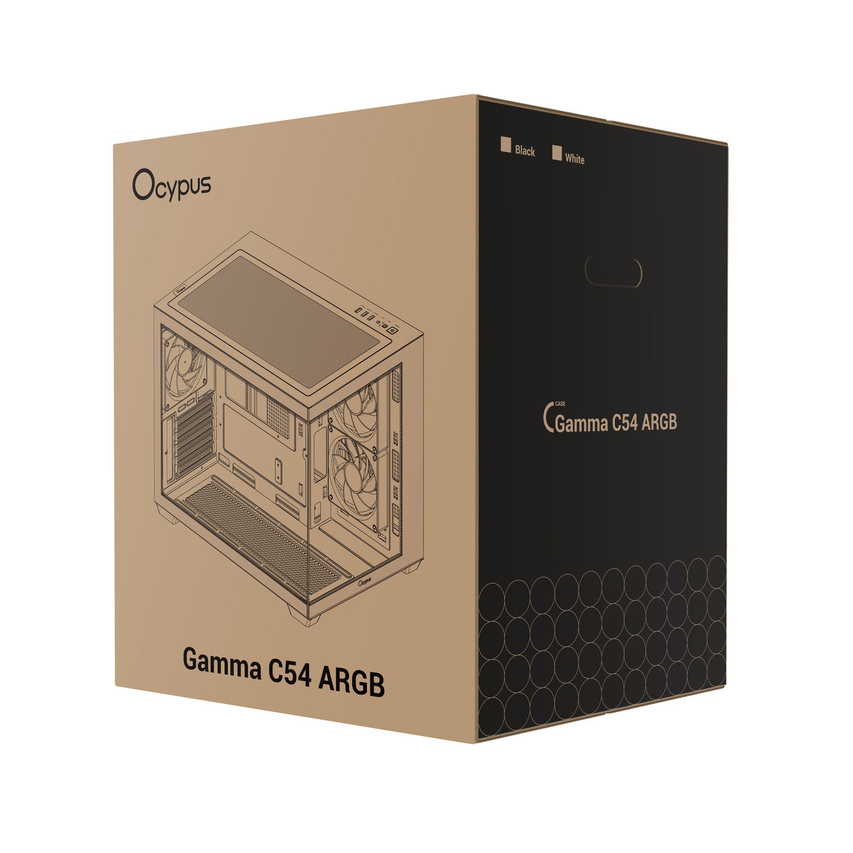 Ocypus Gamma C54 Mini-Tower Panoramic PC Case with ARGB Fans