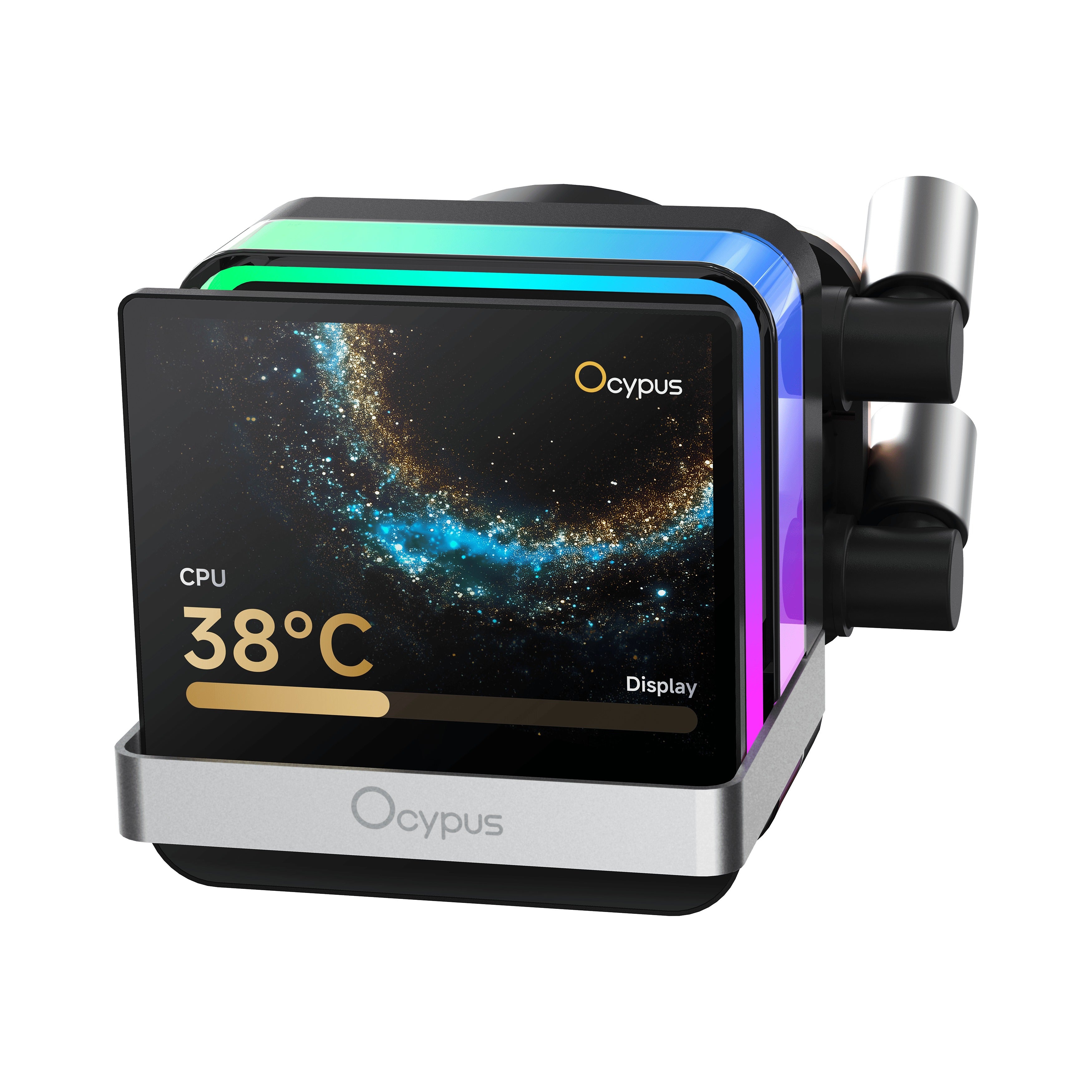 Ocypus Sigma L36 Pro 360mm ARGB AIO Liquid Cooler with 3.5" Square IPS Screen (Black, White)