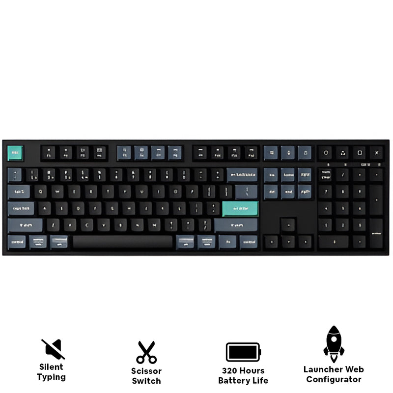 Keychron B36 Full-Size Wireless Keyboard (Deep Black) (B36-K9)