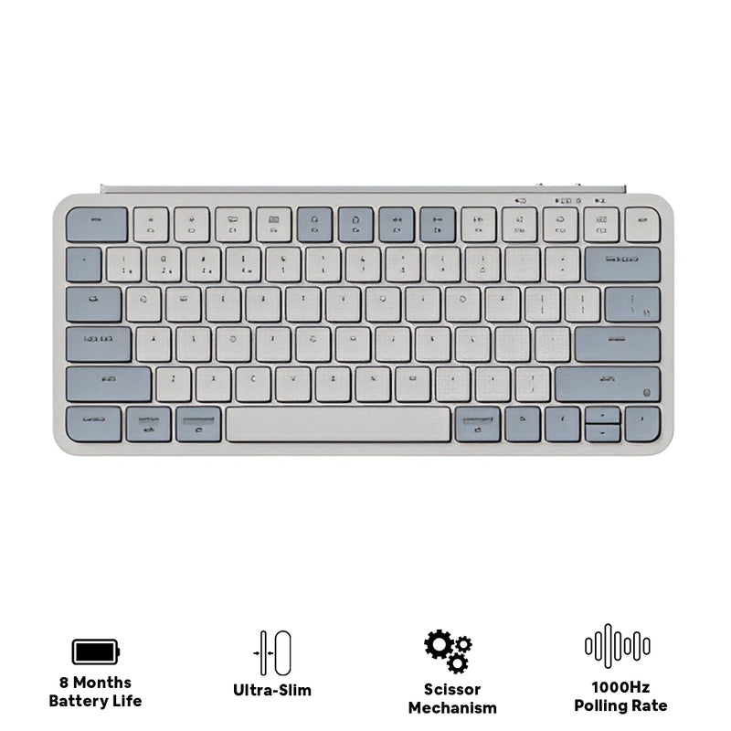 Keychron B1 Pro Ultra-Slim Compact Wireless Mechanical Keyboard (Retro Blue) (B1P-K11)
