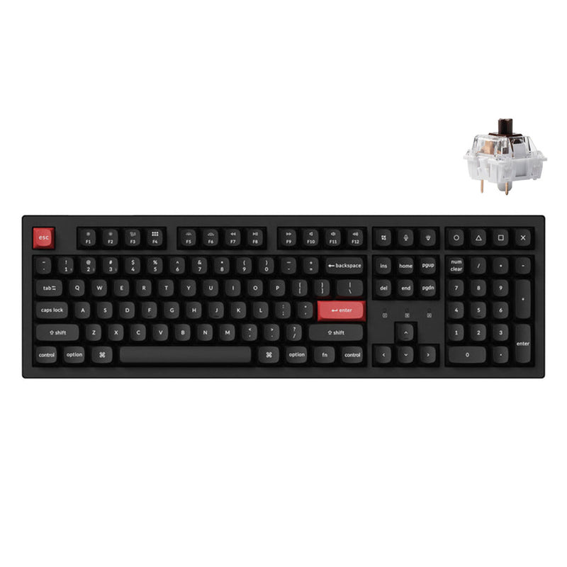 Keychron K10 Pro QMK/Via Fully-Assembled RGB Backlit Full Size Wireless Mechanical Keyboard (Black)
