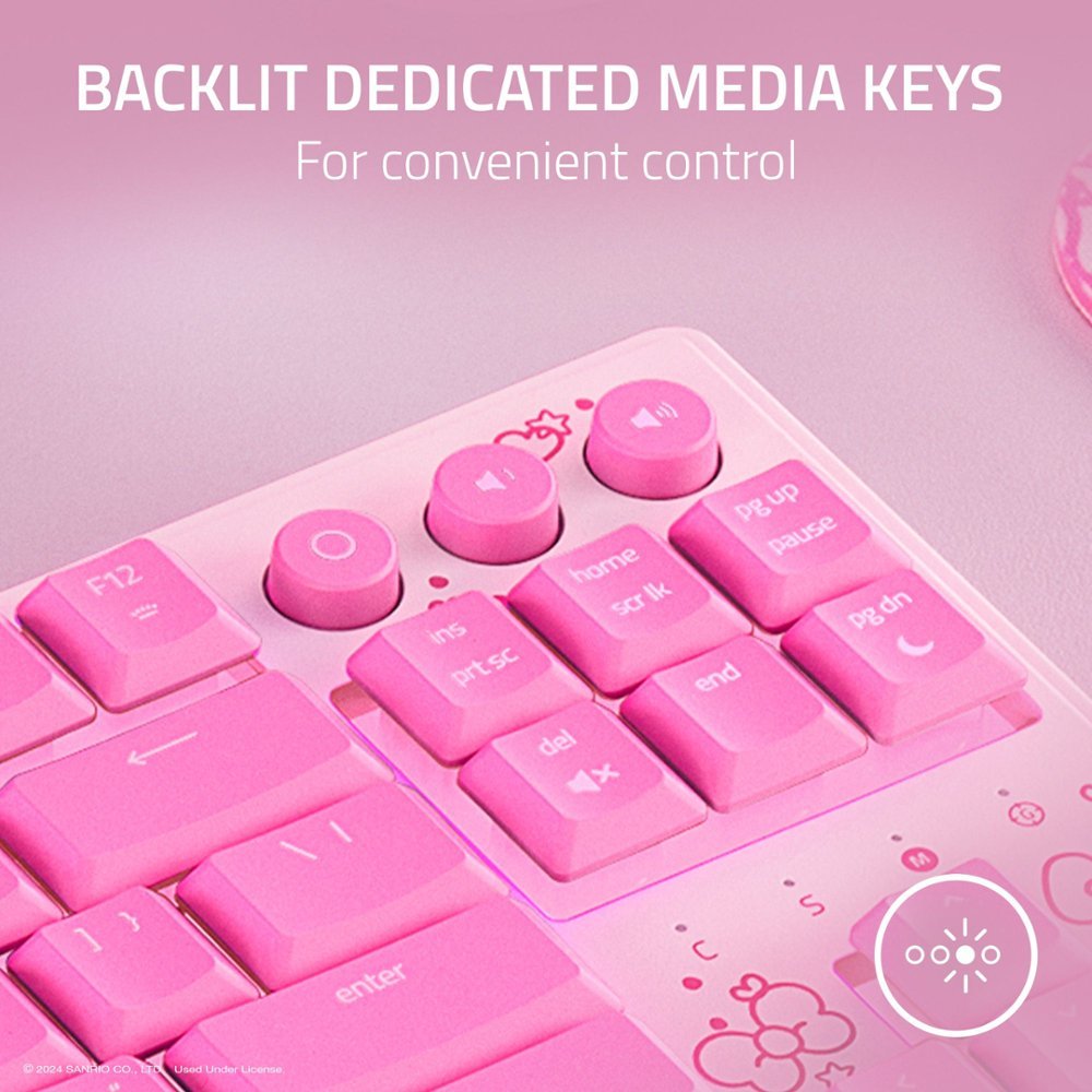 Razer Ornata V3 Tenkeyless Compact Low Profile Gaming Keyboard Hello Kitty and Friends Ed. (Pink)