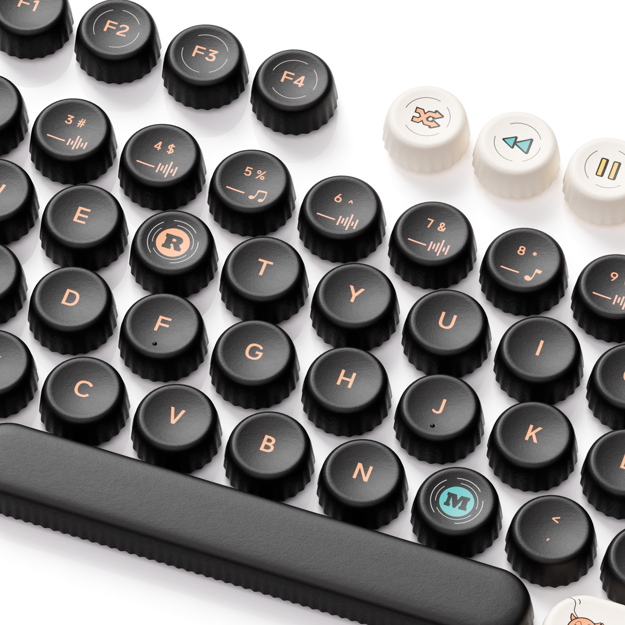 Akko Punk Cat BottleCap Keycap Set BottleCap Profile 131 Keys