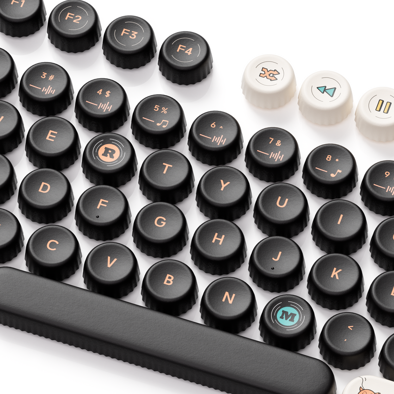 Akko Punk Cat BottleCap Keycap Set BottleCap Profile 131 Keys