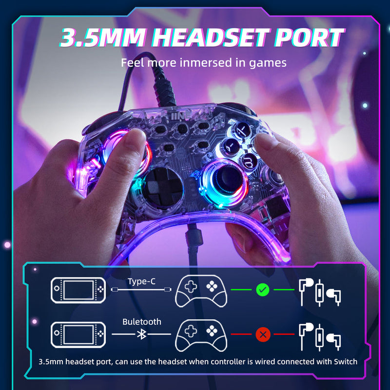 IINE Wireless Controller Transparent For Switch / Switch OLED (L775)