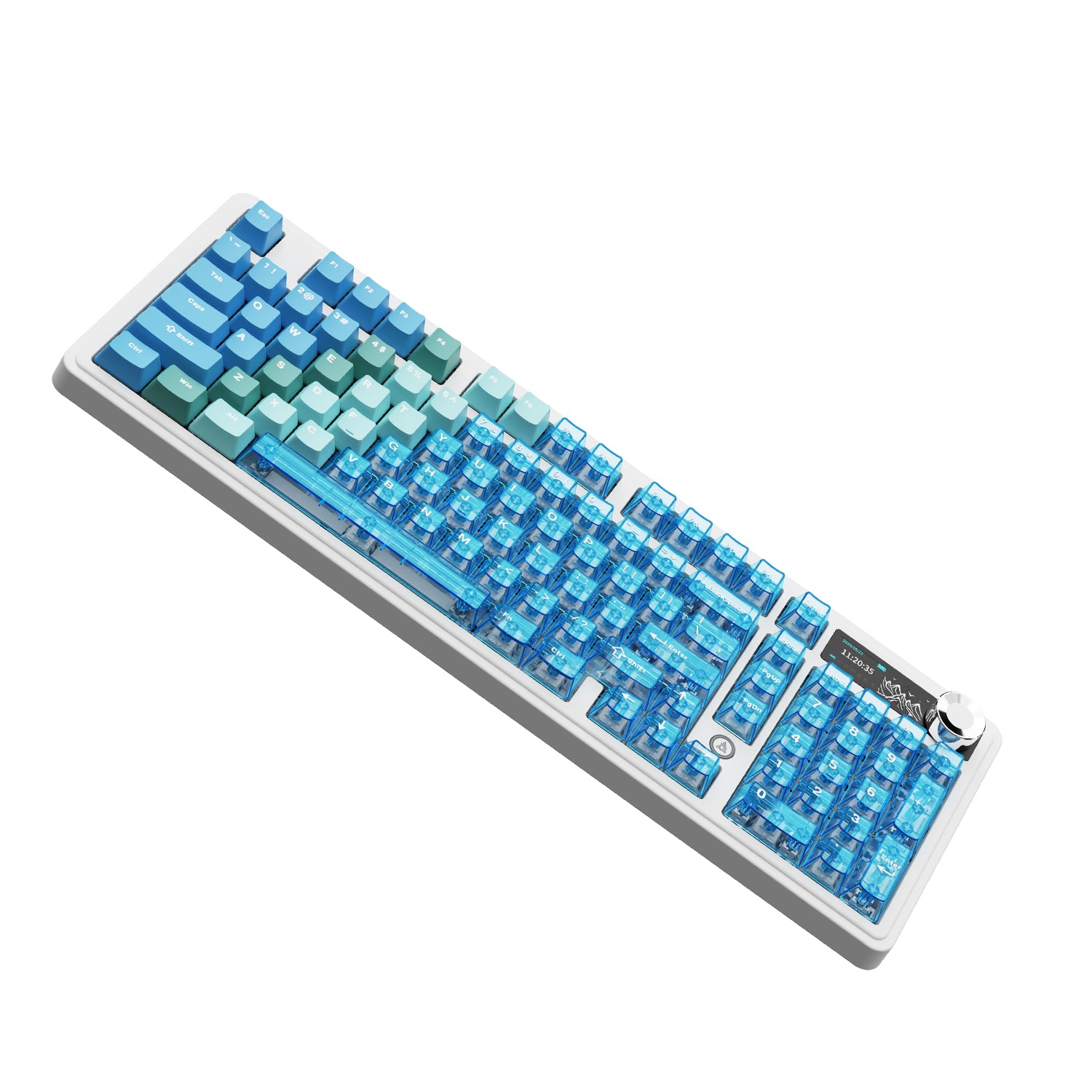 Ajazz AK980 V2 Pro RGB Tri-Mode Mechanical Keyboard (Gradient Blue Transparent) (Lichee Switch)