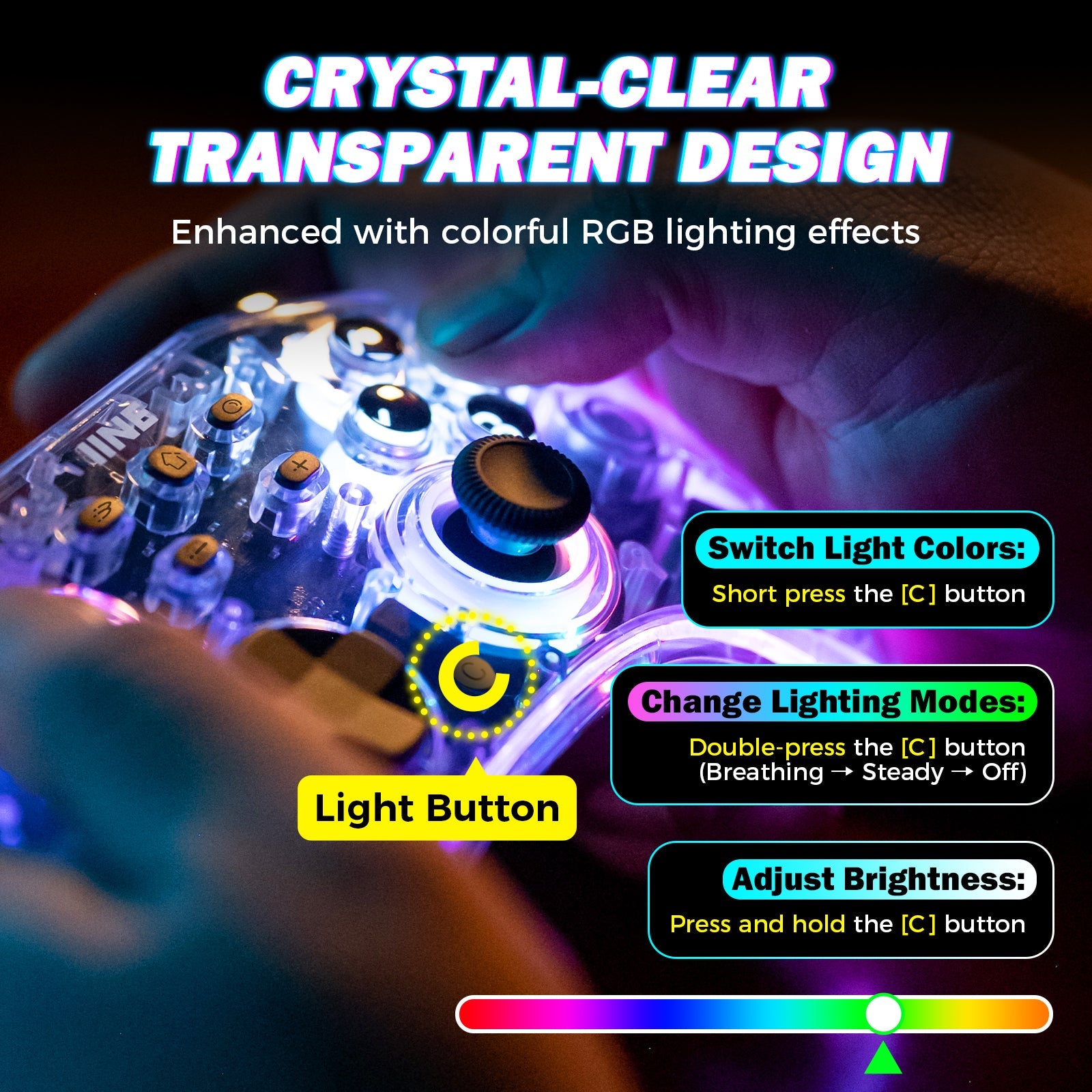 IINE Astraea Transparent Wireless Controller for NS / NS2 (L1260)