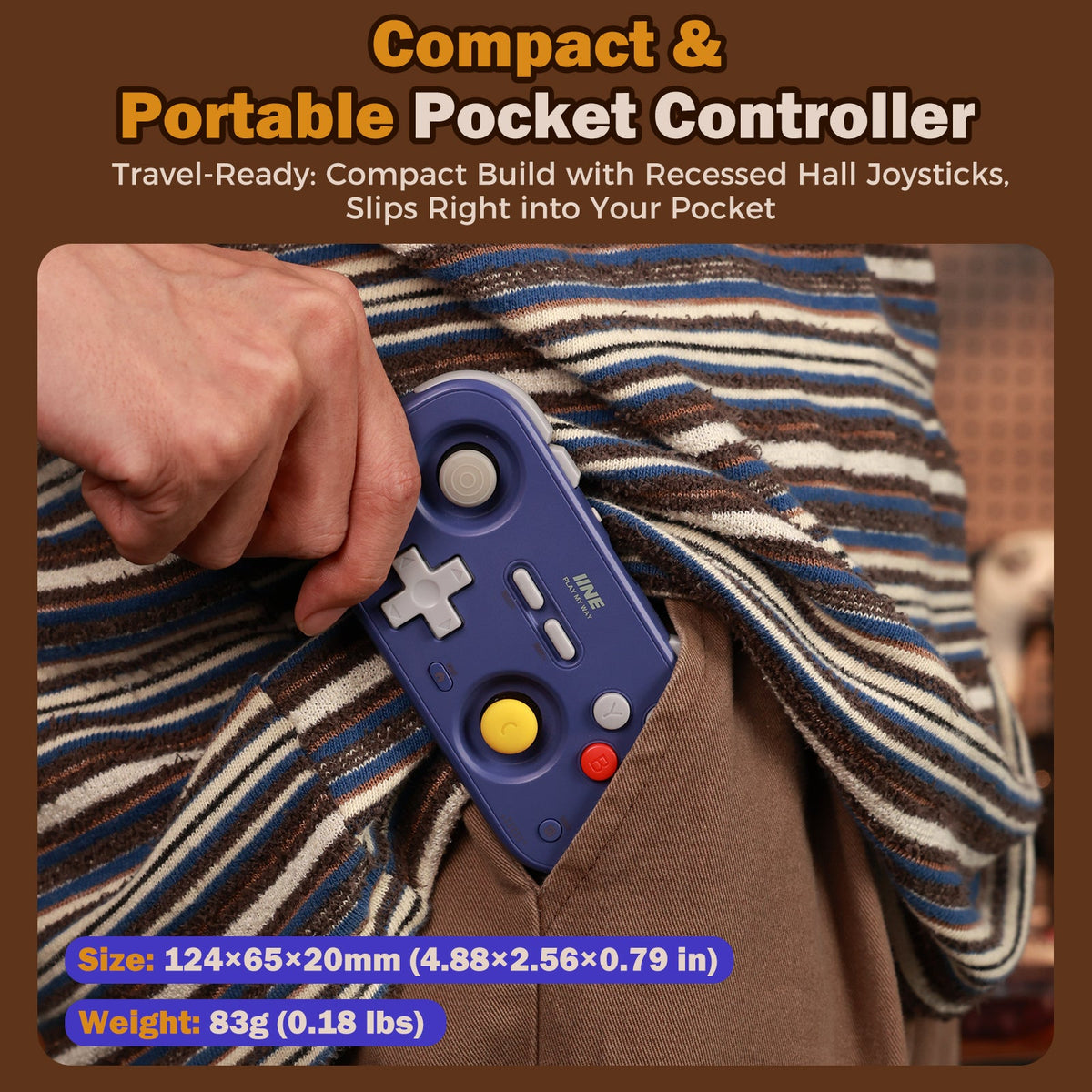 IINE Palm-Sized Retro Chronos Controller for Nintendo Switch