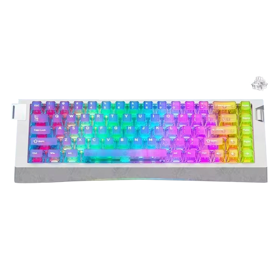 Ajazz AK680 V3 RGB Wired 68-Keys Magnetic Keyboard (Transparent Gradient Blue Purple Pink Orange)