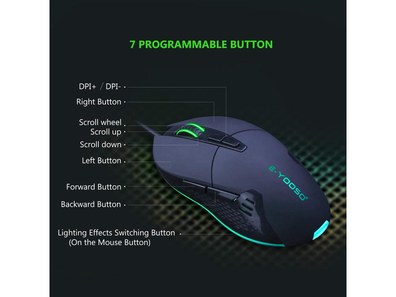 E-Yooso X-6 RGB Wired Gaming Mouse (Black)