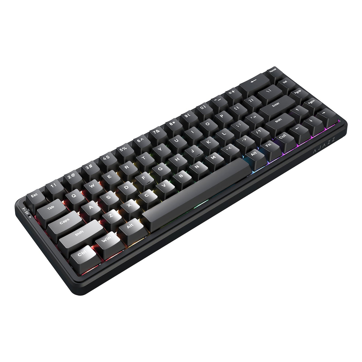 Ajazz AK680 Max RGB Tri-Mode 68-Keys Aluminum Positioning Plate Gasket-Mounted South Facing (1K Wireless + 8K Wired) Polling Rate Hot Swappable Mechanical Keyboard (Black) (Magnetic Grain Hifi Switch)