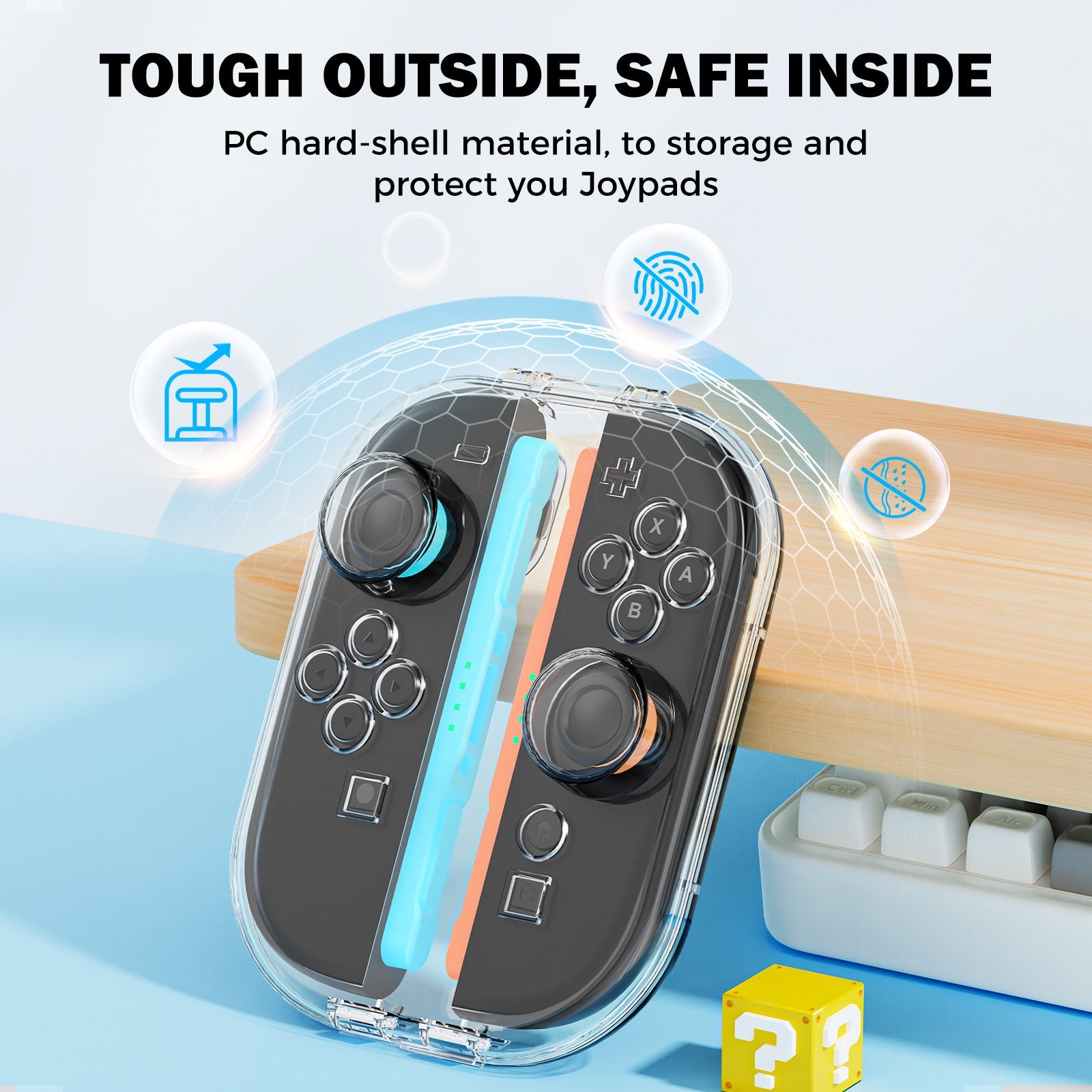 IINE Magnetic Storage Case for Nintendo Switch 2 Joy-Con (Transparent)