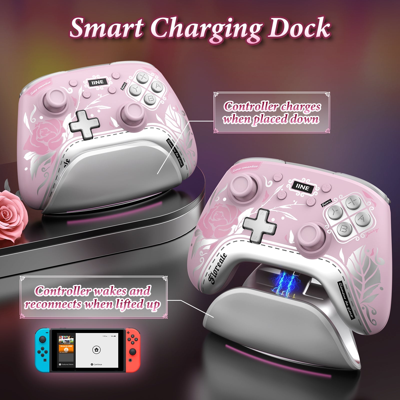 IINE Aphrodites Bloom Wireless Controller with Charging Dock