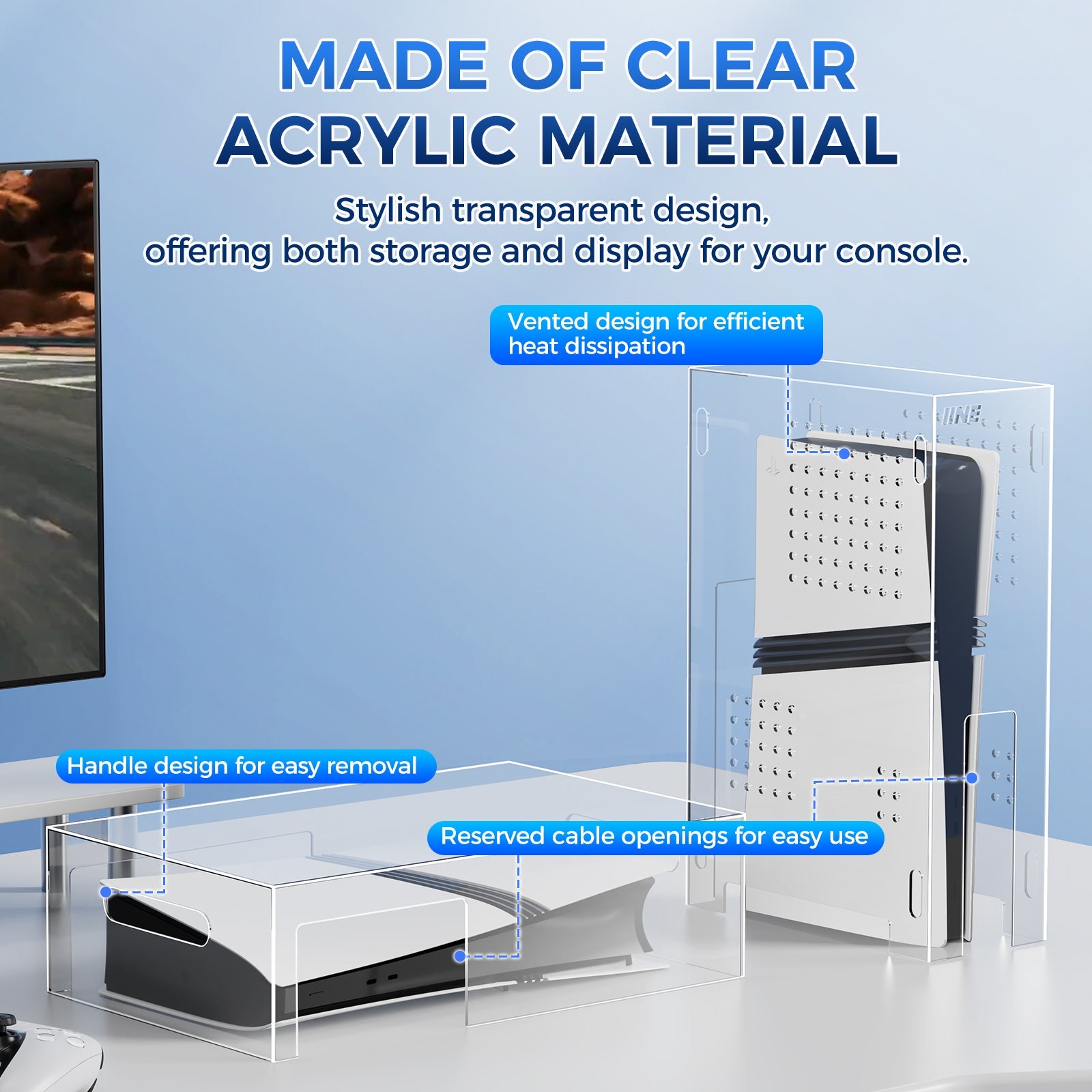 IINE Vertical Acrylic Dust Cover for PS5 Pro (L1058)
