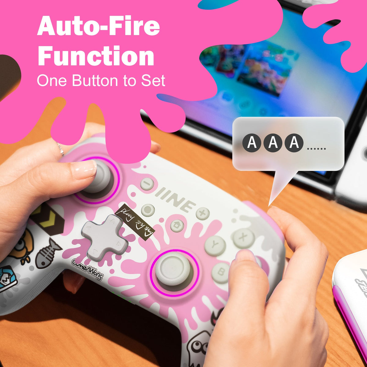 IINE Switch Controller NFC Pink & White (L708)