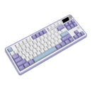 Ajazz AK870 RGB Tri-Mode 87-Keys TKL Gasket-mounted Hot Swappable Mechanical Keyboard with 1.14" TFT Display Screen & Knob (Purple/White/Blue) (Hyacinth Switch)