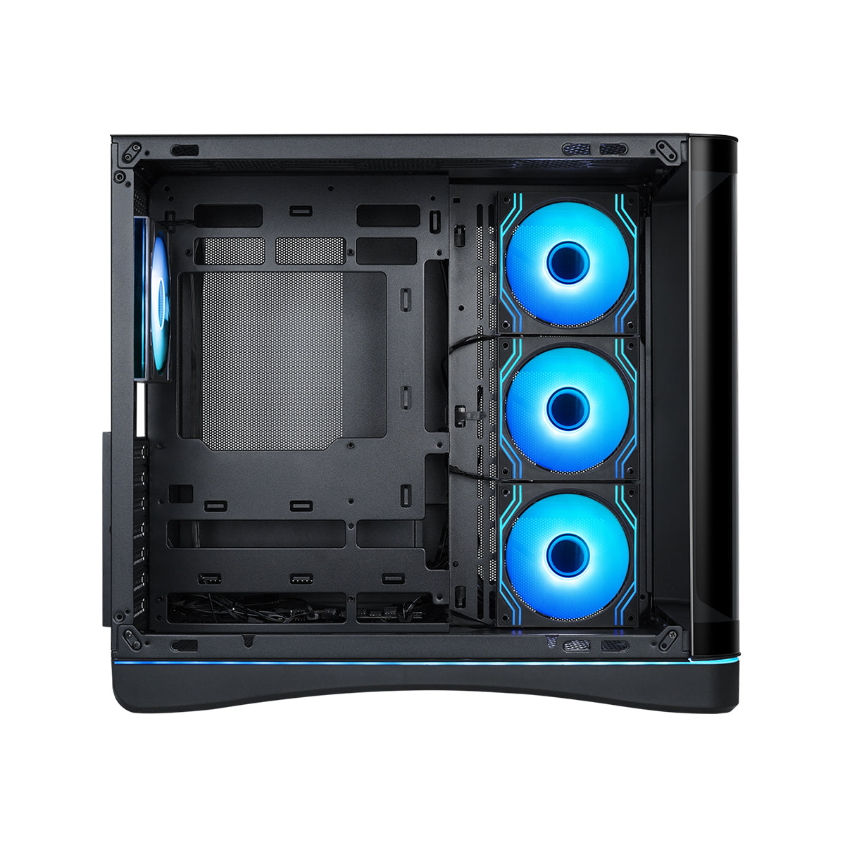 Sama V62S Mid-Tower Curved Panoramic TG Panel PC Case with 4x Pre-Installed ARGB Infinity Fans
