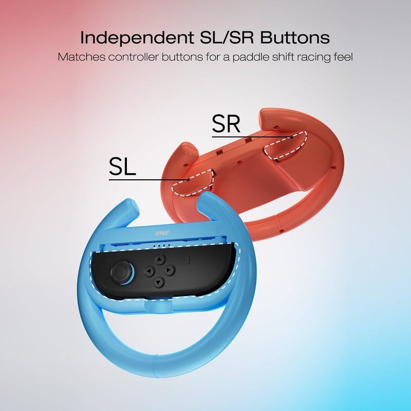IINE Steering Wheel 2-Piece Set for Nintendo Switch 2