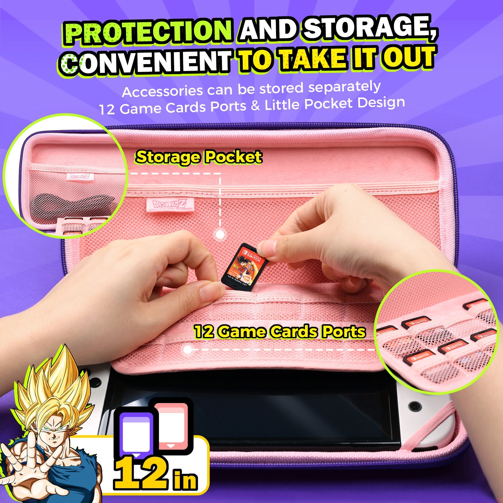 IINE Dragonball Majin Buu Eva Storage Bag For N-Switch / N-Switch Oled (Pink) (L834) | DataBlitz