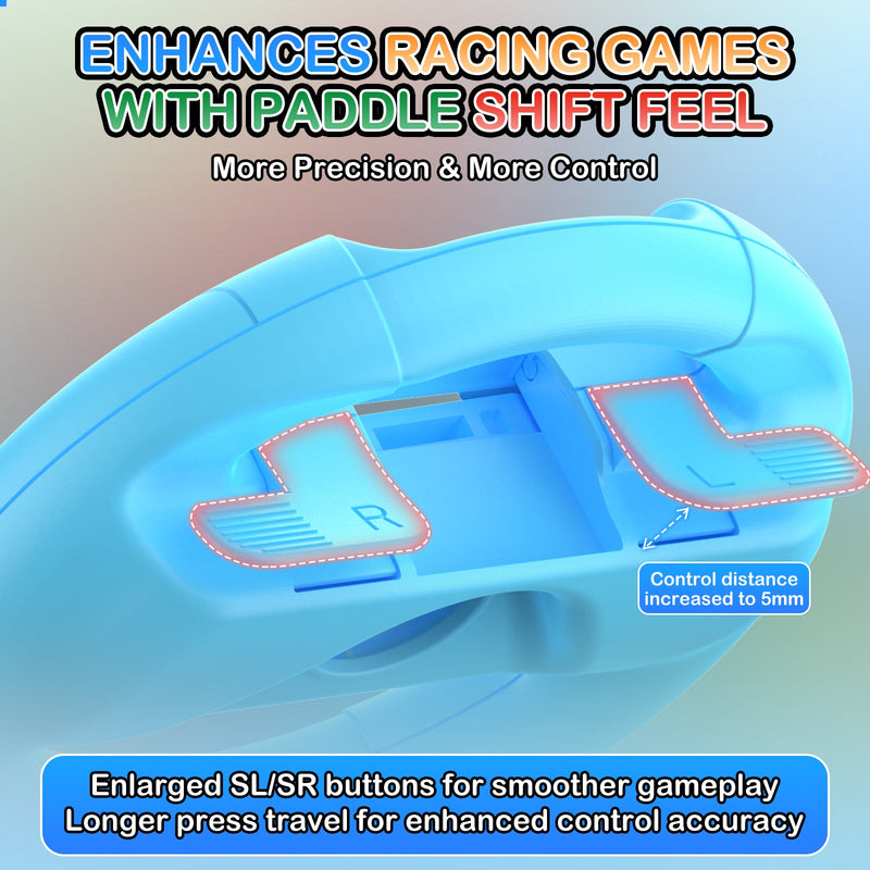 PMW Steering Wheel for Nintendo Switch 2 / Nintendo Switch (Blue/Orange) (L1143)