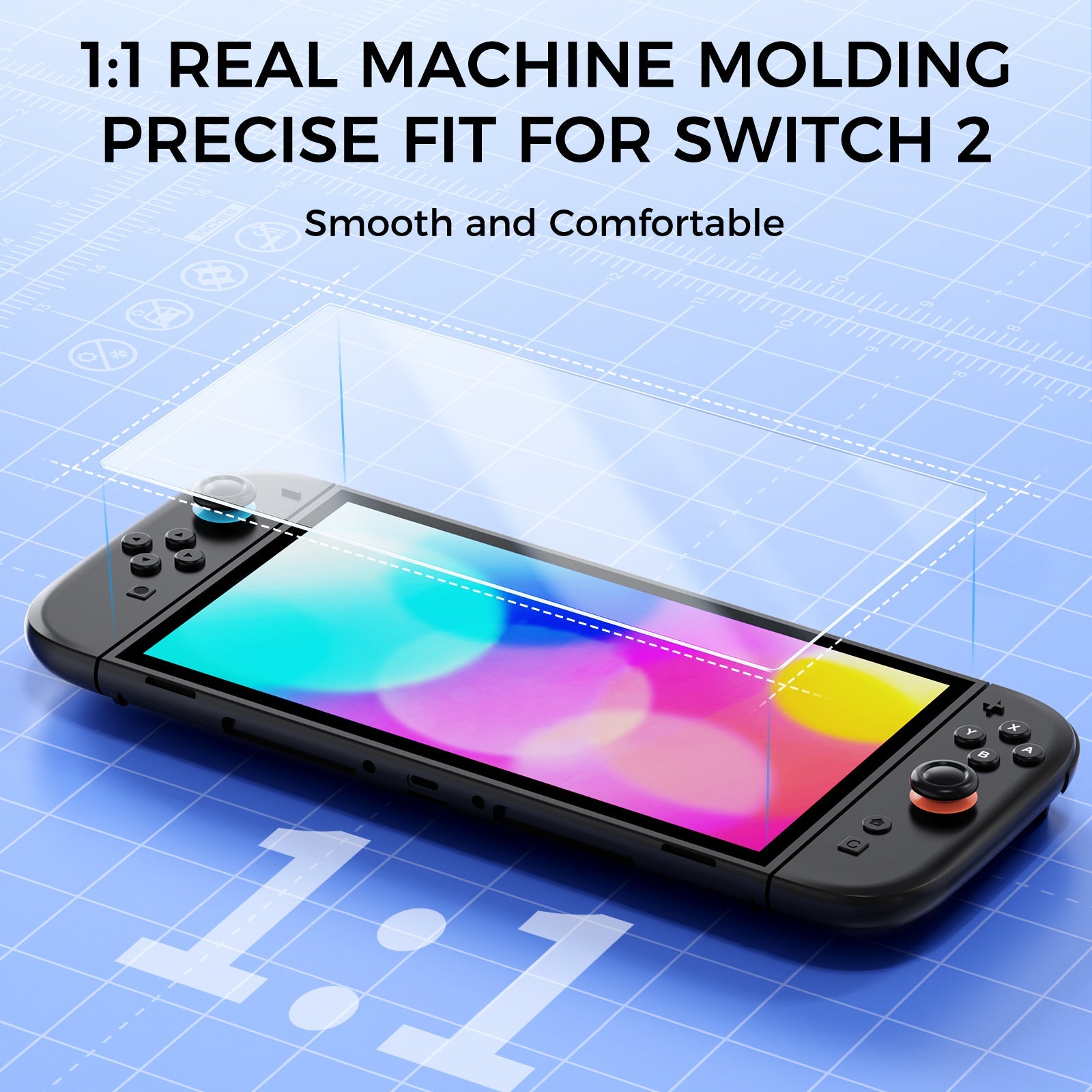 IINE Tempered Glass with Alignment Frame 2-Pack for Nintendo Switch 2 (L1077)