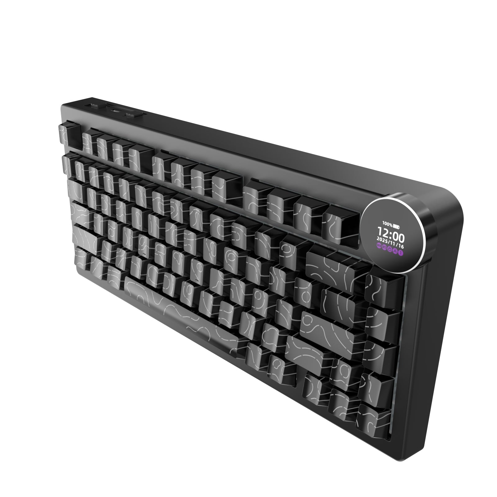 Ajazz AK820 V2 RGB Tri-Mode Mechanical Keyboard (Contour Lines Black)