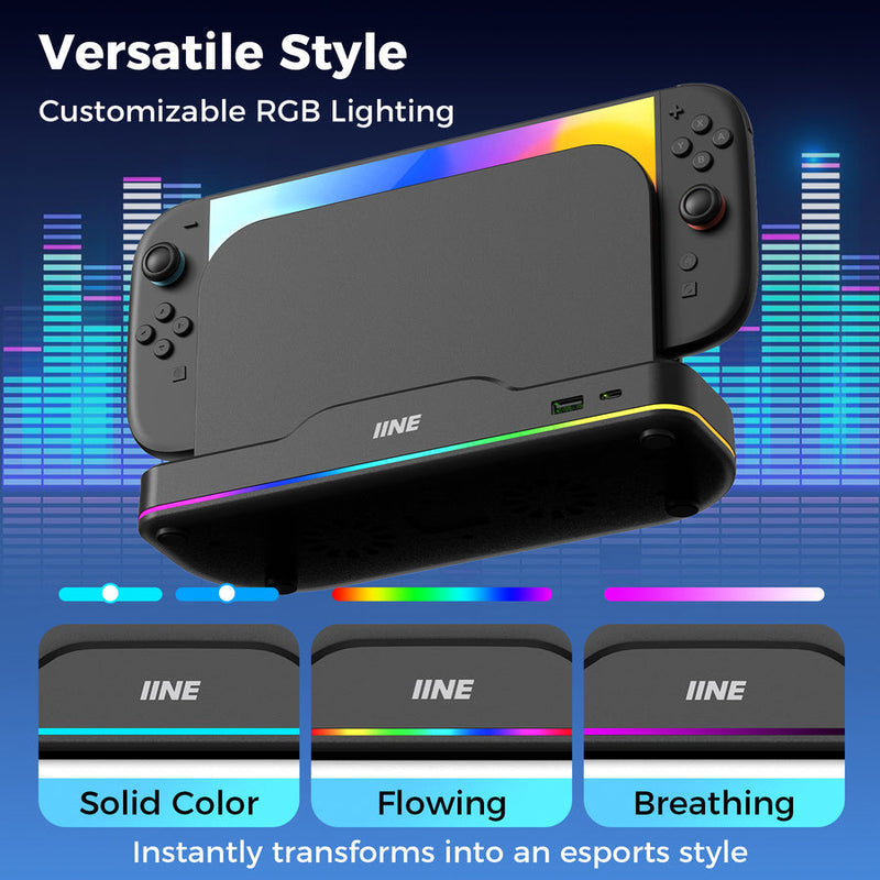 IINE RGB Cooling Base for Nintendo Switch 2 (Black) (L1101)