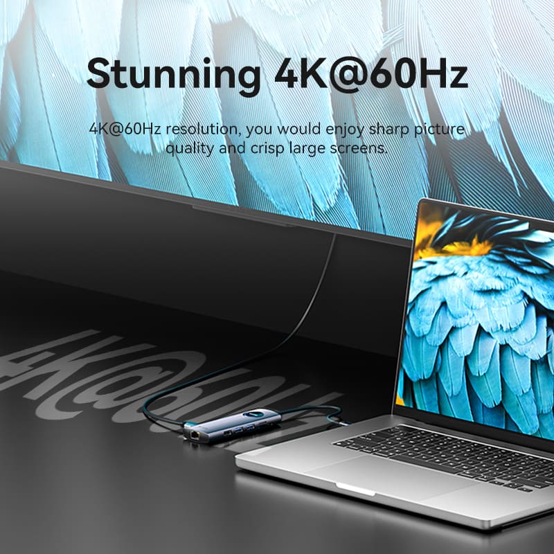 Vention 10-in-1 USB-C MST Docking Station - USB-C to HDMI x 2 + USB 3.0 x 2 + RJ45 + SD + TF + TRRS