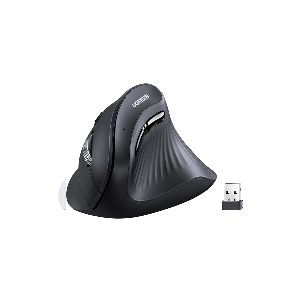 Ugreen Multi-Mode 4000DPI Wireless Vertical Mouse (Black, White)