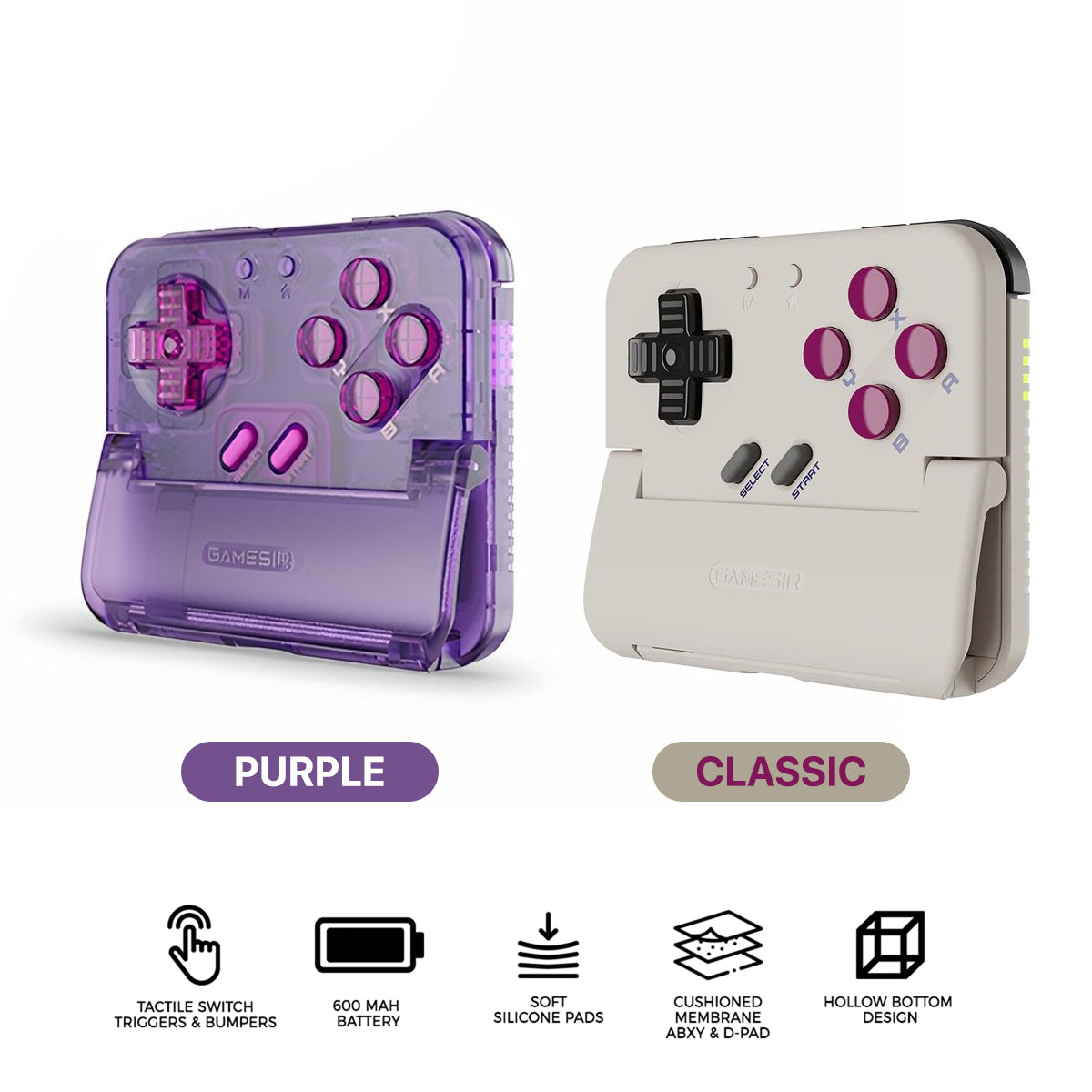 GameSir P1 Pocket Taco Vertical Game Controller (Classic, Purple)