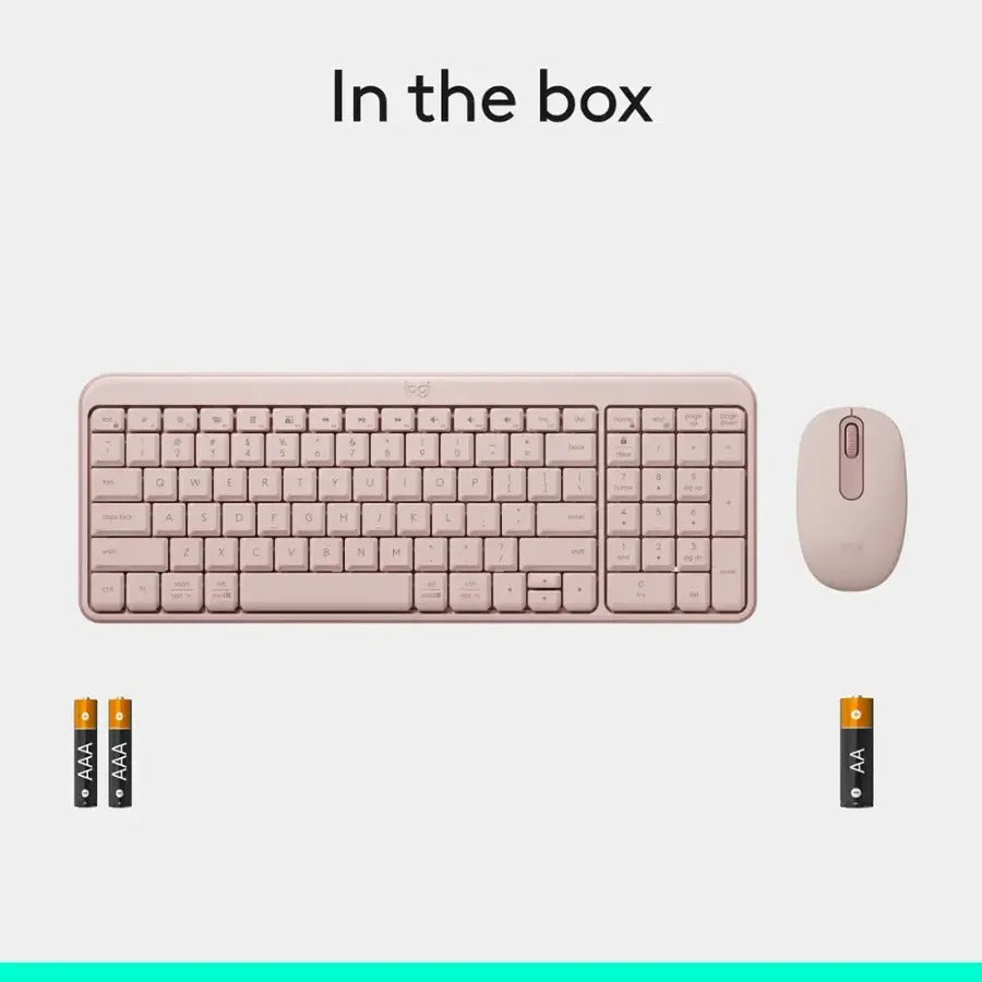 Logitech MK250 Compact Wireless Mouse and Keyboard (Rose) (920-013561)